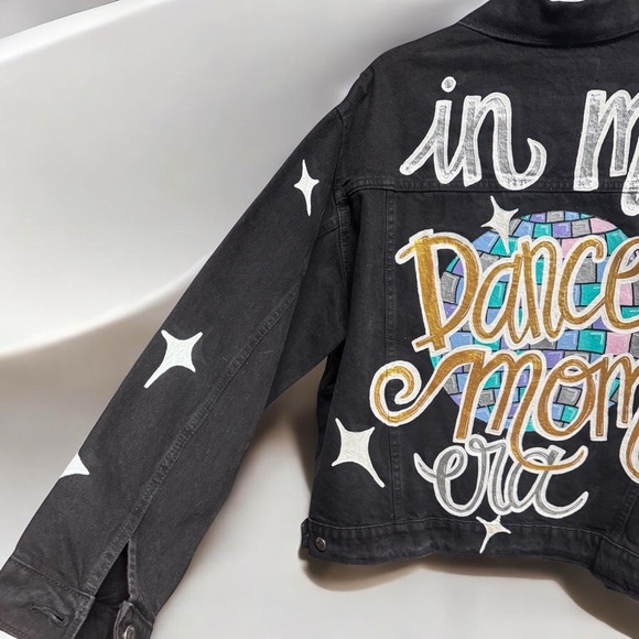 Hand Painted Jean Jacket: “In My Dance Mom Era” - Ladies XXL Denim, Dance Team - Picture 4 of 13